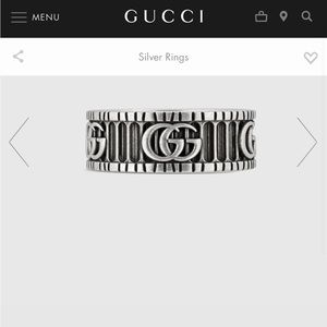 Gucci Double G Ring In Silver (Gucci size 17; US size 8)